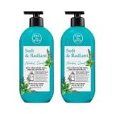 Combo 2 Sữa Tắm Nước Hoa On The Body Dòng Soft & Radiant Herbal Scent (Xanh dương) 500mlx2