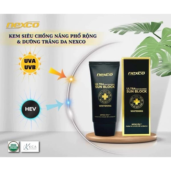 (HSD: 11/2027) Kem Chống Nắng Nâng Tone Nexco Ultra Niacinamide Sun Block Whitening Spf50+ Pa+++ 50Ml