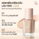 Combo 2 Kem Nền Hỗ Trợ Kiểm Soát Dầu Chống Thấm Nước ZA Insant Invisivle Oil Control 25mlx2 PO00 Tông trắng hồng