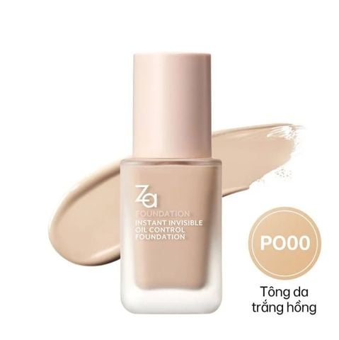 Kem Nền Hỗ Trợ Kiểm Soát Dầu Chống Thấm Nước ZA Insant Invisivle Oil Control 25ml PO00 Tông trắng hồng