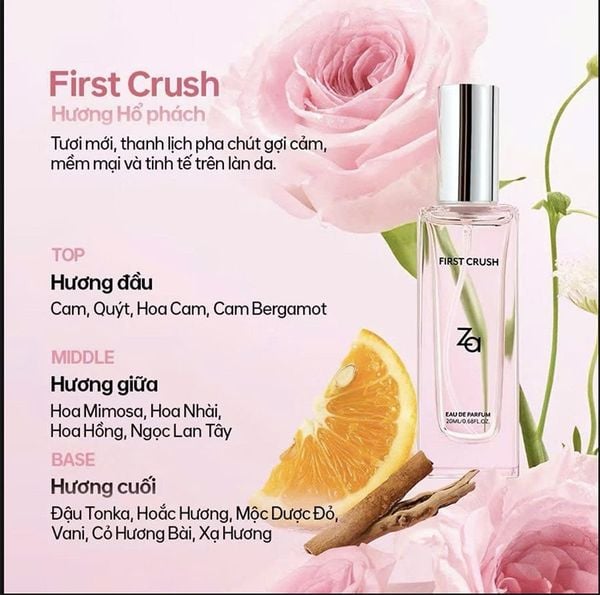 Combo Nước Hoa ZA First Collection Perfume Với 5 mùi Hương: Hương ZA First Kiss - Hương Za First Meet - Hương Za First Fantasy - Hương Za First Dance With You Và Za First First Crush 20mlx5