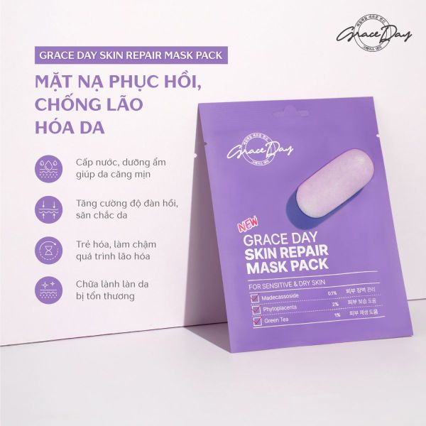 Hộp 10 Miếng Mặt Nạ New Graceday Skin Repair Mask Pack 27gx10