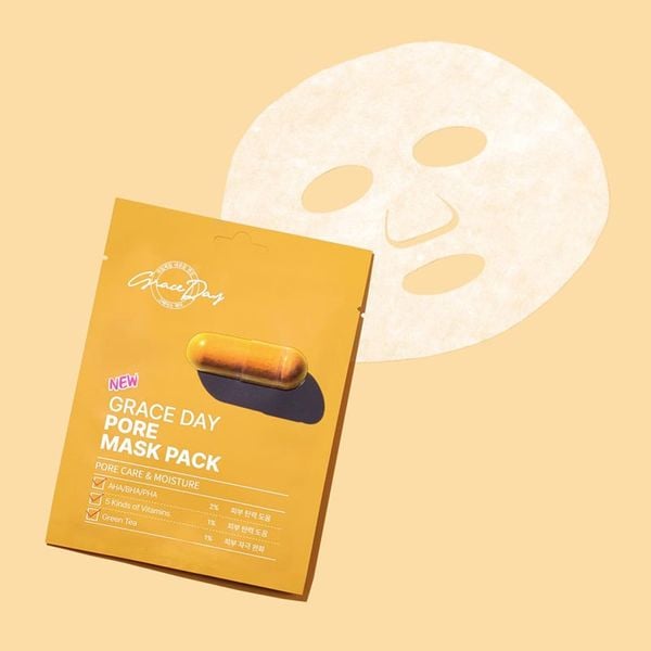 Combo Hộp 10 Miếng Mặt Nạ New Graceday Pore Mask Pack Giảm Mụn, Giảm Viêm, Chống Lão Hoá (Màu Vàng) Và Hộp 10 Miếng Mặt Nạ New Graceday Pore Mask Pack Giảm Mụn, Thu Nhỏ Lỗ Chân Lông (Màu Cam)