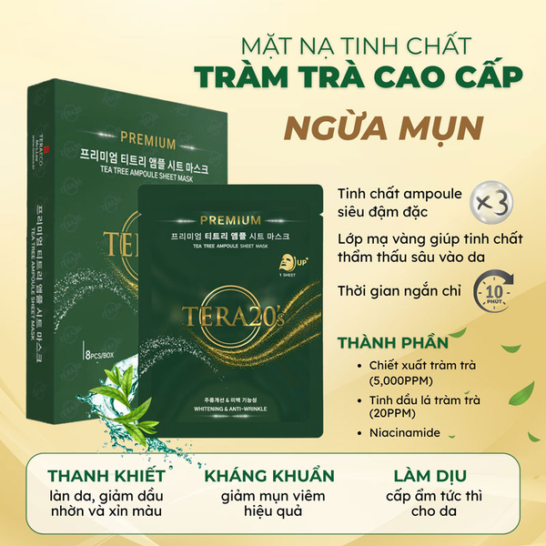 Hộp Mặt Nạ TERA20’s Tinh Chất Cao Cấp Premium 30ml (Hộp 8 miếng)
