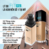 (HSD: 2/2027) Kem Nền Maybelline Fit Me Matte Poreless SPF 22 PA+++ Mịn Nhẹ Kiềm Dầu Chống Nắng #115 30ml