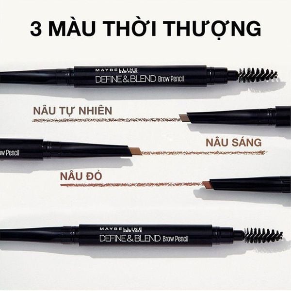 Chì Kẻ Mày Maybelline Define & Blend Brow Pencil - Màu: Natural Brown