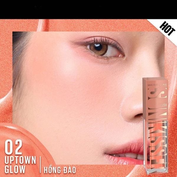 Má Hồng Dạng Kem Sunkisser Căng Mọng Bền Màu 12H Maybelline New York 4.7ml Màu 02 Hồng Đào