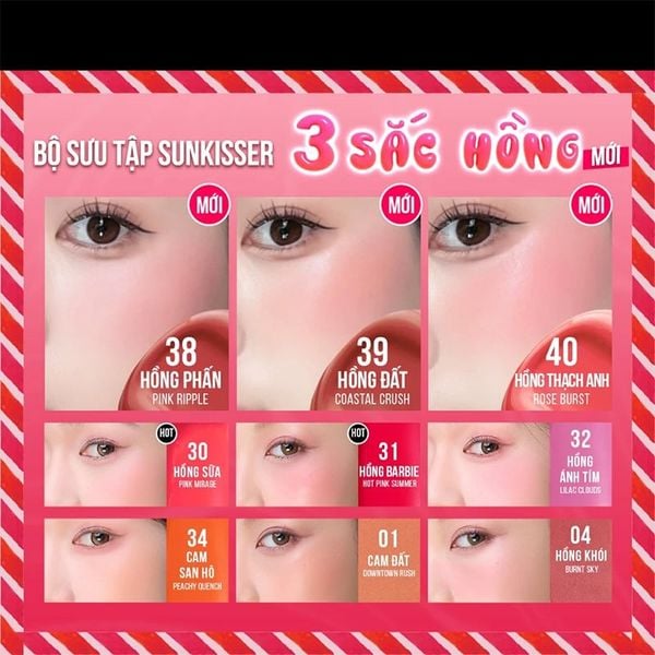 Má Hồng Dạng Kem Sunkisser Căng Mọng Bền Màu 12H Maybelline New York 4.7ml Màu 05 Hồng baby