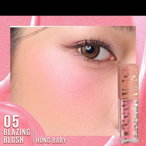Má Hồng Dạng Kem Sunkisser Căng Mọng Bền Màu 12H Maybelline New York 4.7ml Màu 05 Hồng baby