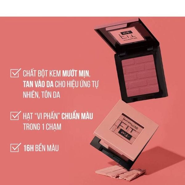 Phấn Má Hồng Dạng Nén Maybelline Fit Me 10 Brave Mịn Lì Chuẩn Màu 4.5g