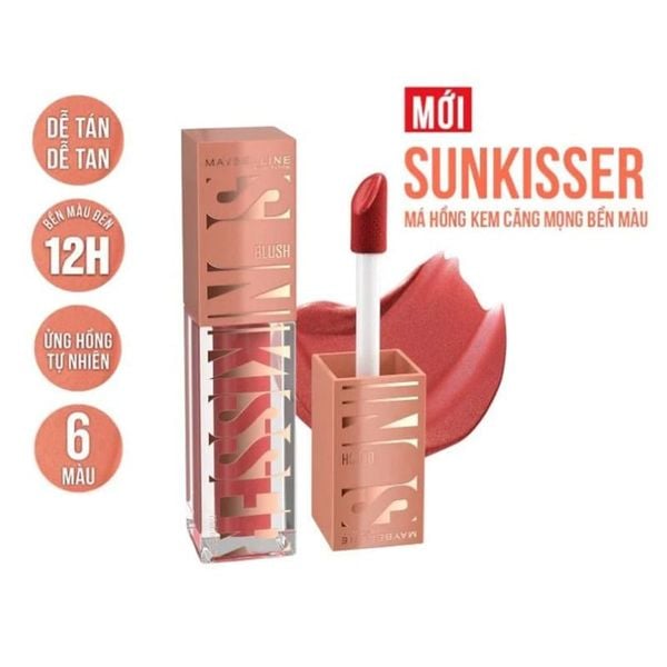 (HSD: 9/2027) Má Hồng Dạng Kem Maybelline New York Sunkisser Blush #06 City Sizzle