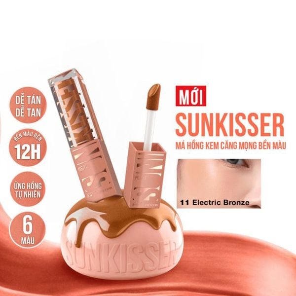 (HSD: 8/2027) Má Hồng Dạng Kem Maybelline New York Sunkisser Blush #11 Electric Bronze