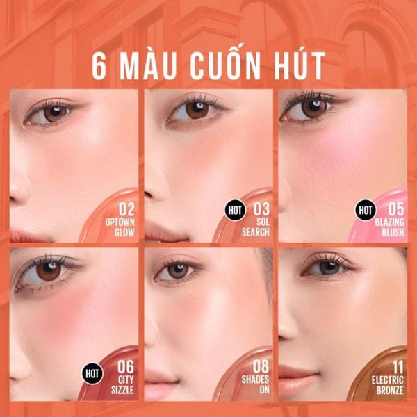 (HSD: 8/2027) Má Hồng Dạng Kem Maybelline New York Sunkisser Blush Màu #03 Sol Search