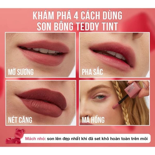 (HSD: 8/2027) Son Kem Maybelline Superstay Teddy Tint 75 Latte To Go 5ml Cam Cháy