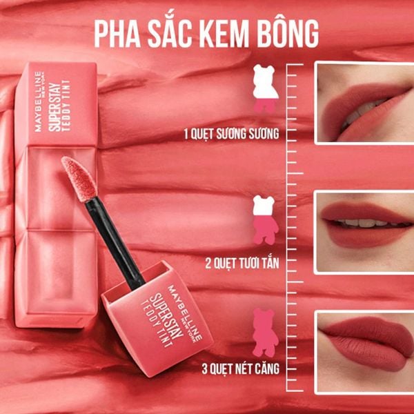 (HSD: 9/2027) Son Kem Maybelline Superstay Teddy Tint 15 Skinnydip 5ml Hồng Đất