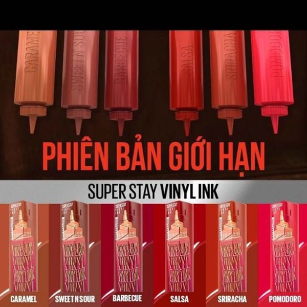 (HSD: 9/2027) Son Bóng Lâu Trôi Maybelline New York Superstay Vinyl Ink Màu 190 Sweet N' Sour (Đỏ Đất) 4.2ml