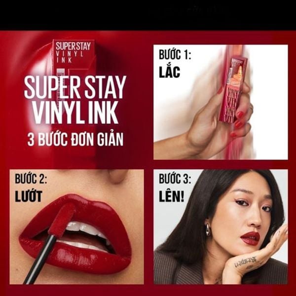 (HSD: 9/2027) Son Bóng Lâu Trôi Maybelline New York Superstay Vinyl Ink Màu 190 Sweet N' Sour (Đỏ Đất) 4.2ml