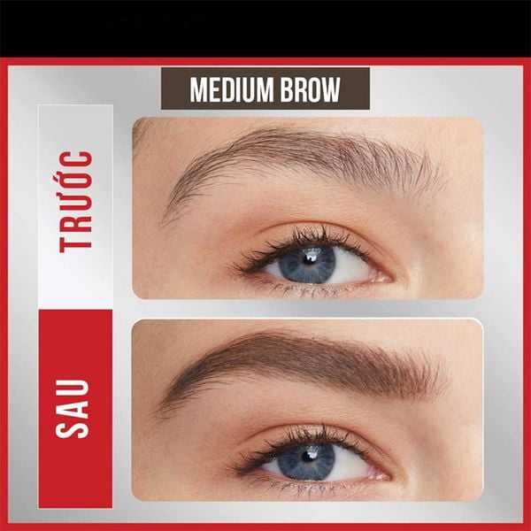 (HSD: 2/2027) Gel Chuốt Lông Mày Maybelline Tattoo Brow 3Day Gel Medium Brown 6ml (Nâu Tự Nhiên)