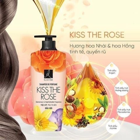 Bộ Quà Tặng Dầu Gội Elastine Hương Nước Hoa Kiss The Rose 600ml