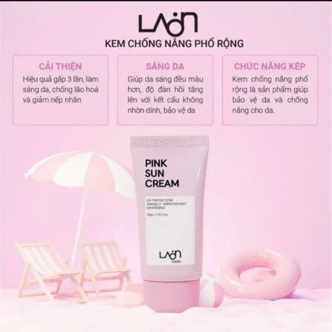 (HSD: 7/2026) Combo 2 Kem Chống Nắng Pink Sun Cream Laon 50gx2