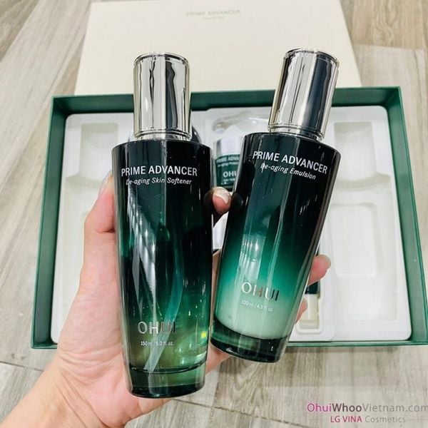 Full Size Nước Cân Bằng Ngăn Ngừa Lão Hóa Sớm OHUI Prime Advancer De-Aging Skin Softener 150ml (Hàng tách set)