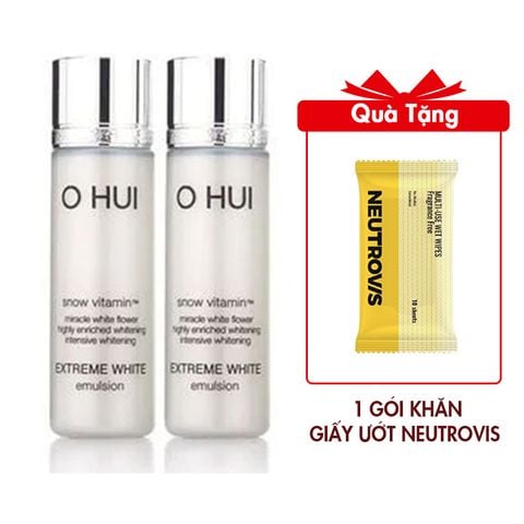 Combo 2 Sữa Dưỡng Trắng Da Ohui Extreme White Emulsion 20mlx2 (Hàng tách set)