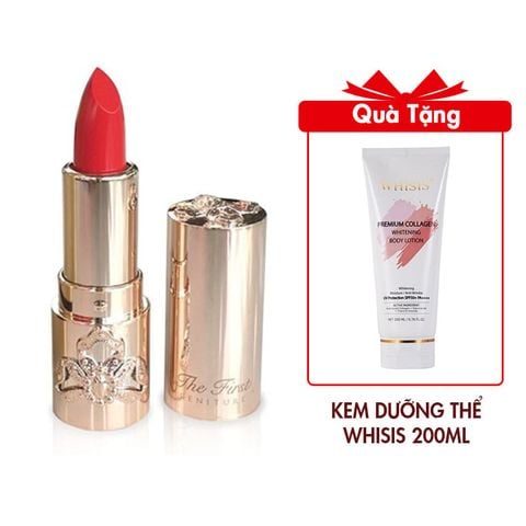 Son Lì Dưỡng Ẩm Mini Cao Cấp Ohui The First Geniture Lipstick Minisize Màu Red 1.3g Tặng Kem Dưỡng Thể Trắng Da Chống Nắng WHISIS Premium Collagen Whitening Body Lotion 200ml