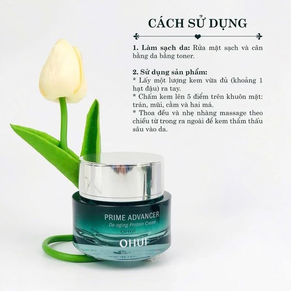 Kem Trắng Da Chống Lão Hóa Ohui Prime Advancer DE-AGING Protein Cream 25ml (Hàng tách set)