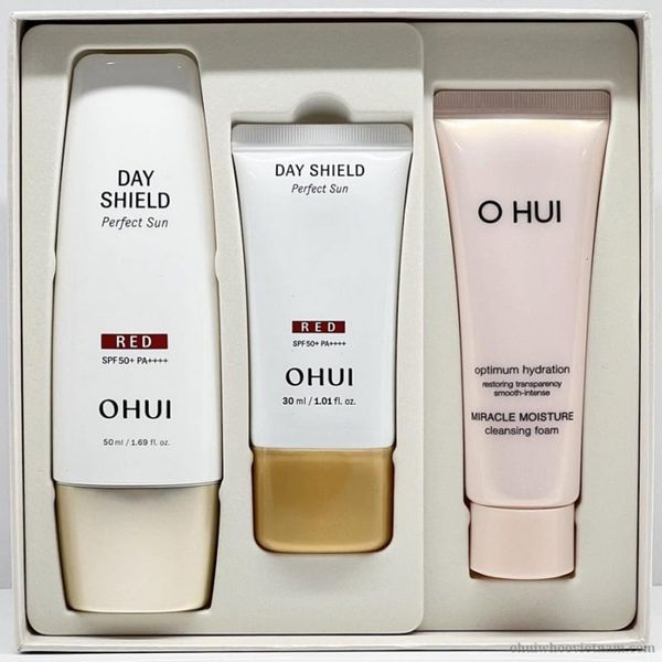 Full size Bộ Kem Chống Nắng Ohui Day Shield Perfect Sun Red Set 3pc
