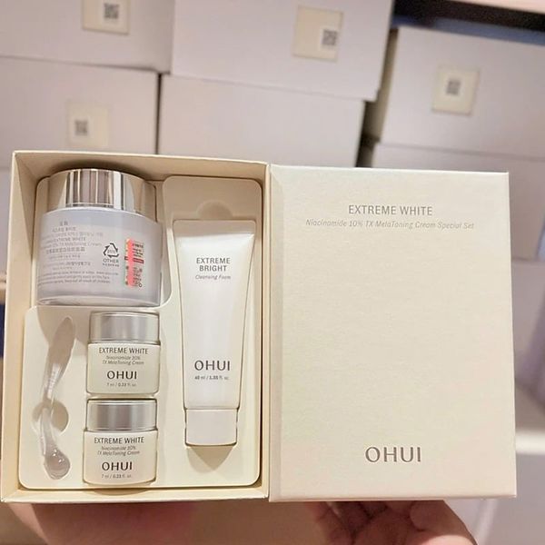 Full Size Bộ Kem Dưỡng Trắng Da Ohui Extreme White Niacinamide 10% TX Melatoning Special Set