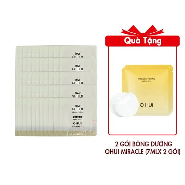 Combo 50 Kem Chống Nắng OHUI Day Shield Black Sunblock UV SPF50+/PA+++ 1mlx50