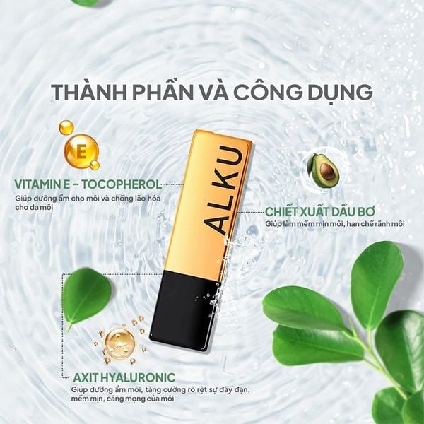 (HSD: 8/2027) Son ALKU9 Luminous Matte Lipstick Màu #3 Poppy Rose Nâu Cam Cháy 3.5G