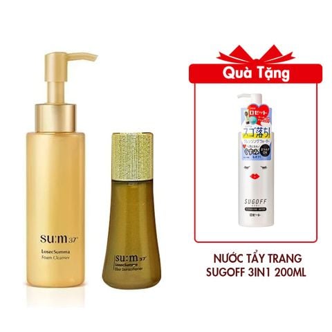 Combo Sữa Rửa Mặt Làm Sạch Bụi Bẩn Su:m37 LosecSumma Foam Cleanser 90ml Và Nước Hoa Hồng Cân Bằng Da Su:m37 Losec Summa 20ml Tặng Nước Tẩy Trang Sạch Sâu Sugoff 3in1 Cleansing Water 200ml