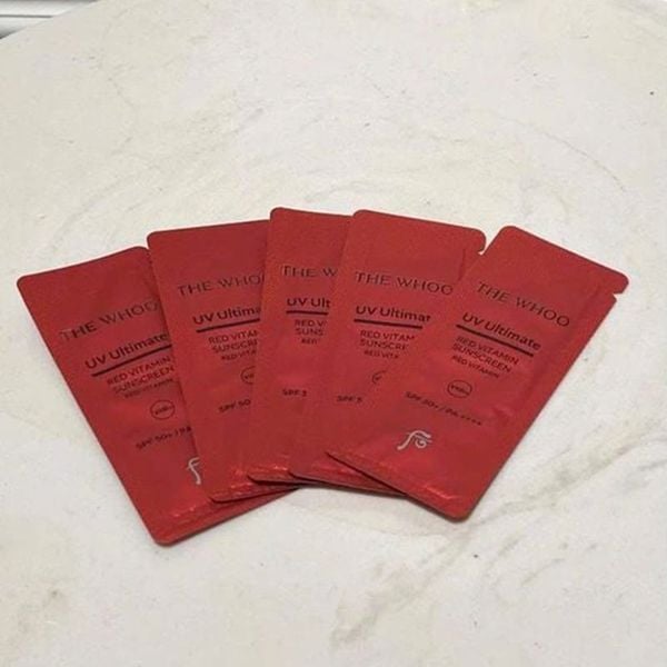 Combo 50 Gói Tinh Chất Chống Nắng Chống Lão Hóa Làm Dịu Da The Whoo UV Ultimate Red Vitamin Suncreen SPF 50+/PA++++ 1mlx50