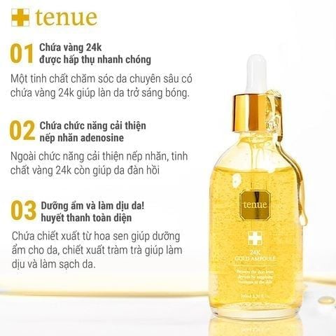 Serum Tinh Chất Vàng 24K Ampoule 100ml Tặng Máy Điện Di Tinh Chất Massage Nâng Cơ Mặt Cầm Tay ADAD (Máy Massage là hàng tách set, Không có vỏ hộp)