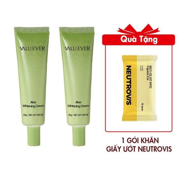 (HSD: 5/2026) Combo 2 Kem Dưỡng Tinh Chất Lô Hội VALU:EVER Aloe Whitening Cream 30Gx2
