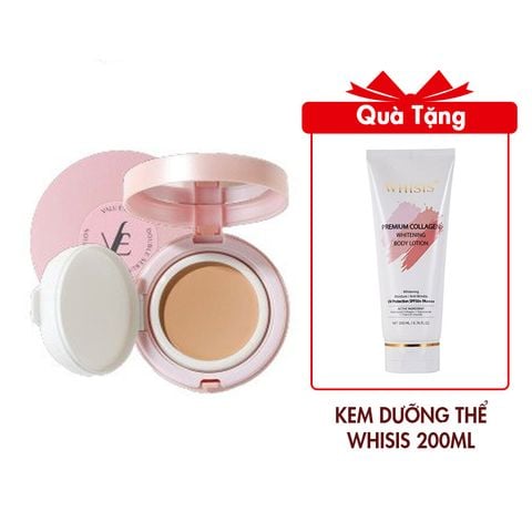 (HSD: 9/2026) Cushion VALU:EVER Chống Nắng Nâng Tone Da - hộp hồng - #21 Light Beige 10g Tặng Kem Dưỡng Thể Trắng Da Chống Nắng WHISIS Premium Collagen Whitening Body Lotion 200ml