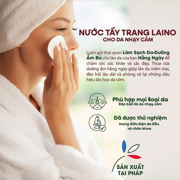(HSD: 6/2027) Nước Tẩy Trang Micellar Dịu Nhẹ Làm Sáng Da Laino 500ml