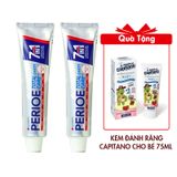 Combo 2 Kem Đánh Răng 7IN1 Perioe Total Cavity Care Bảo Vệ Toàn Diện Ngăn Ngừa Sâu Răng 180gx2 Tặng Kem Đánh Răng Capitano Cho Bé 3+ Hương Dâu 75ml