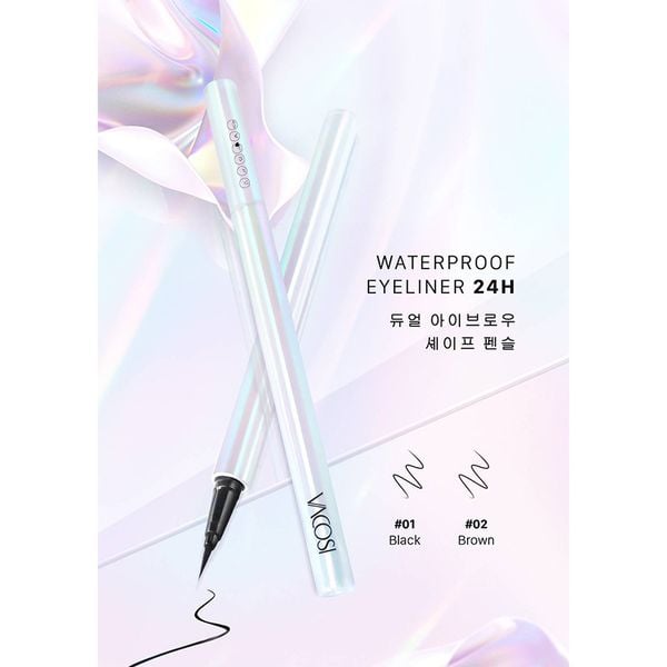 (HSD: 4/2027) Combo 2 Bút Kẻ Mắt Nước Vacosi 24H Không Lem 0.6gx2