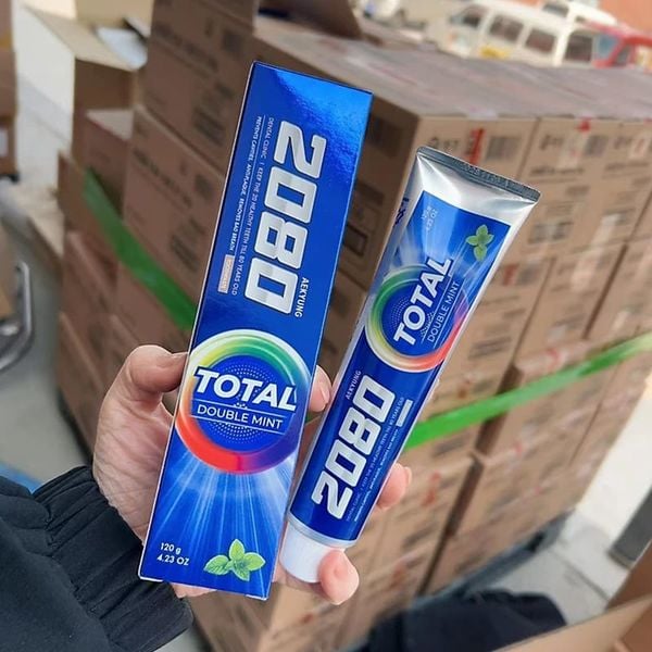 (HSD: 5/2027) Kem Đánh Răng 2080 Dental Clinic Total Hàn Quốc Bảo Vệ Răng Nướu Toàn Diện Double Mint 120g