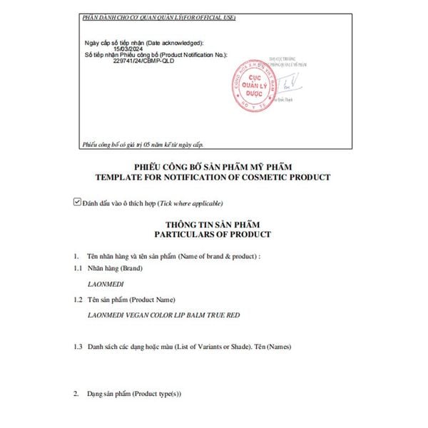 Son Dưỡng Môi Thuần Chay Laonmedi Vegan Color Lip Balm 3g (Có 3 màu lựa chọn)