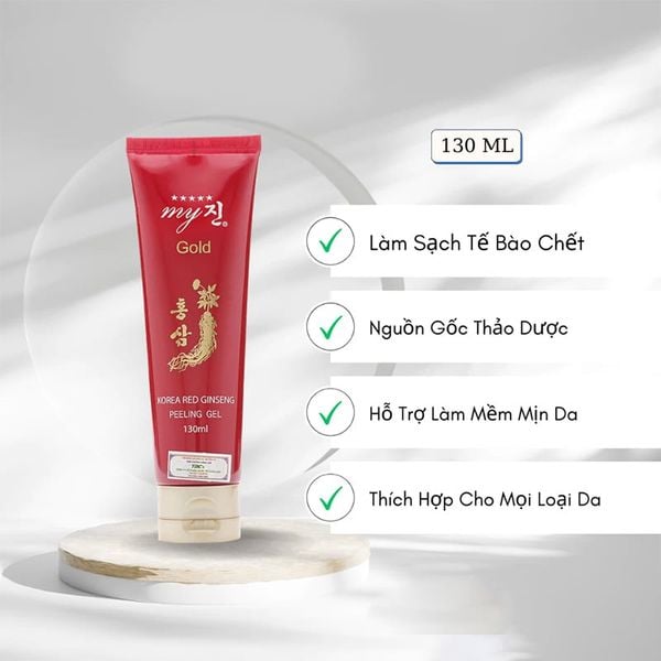 Tẩy Tế Bào Da Chết Sâm Đỏ My Gold Korea Red Ginseng Peeling Gel 130ml