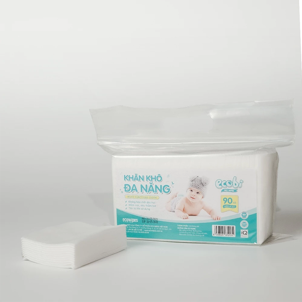 Combo 5 Túi Khăn Khô Đa Năng ECOBI 90 tờ/túi