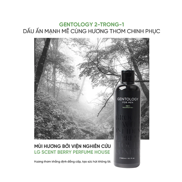 (HSD: 3/2027) Combo 2 Chai Dầu Gội và Sữa Tắm Toàn Thân Mát Lạnh, Sảng Khoái Chăm Sóc Cơ Thể và Da Đầu Khỏe Mạnh 2-in-1 Gentology 300mlx2