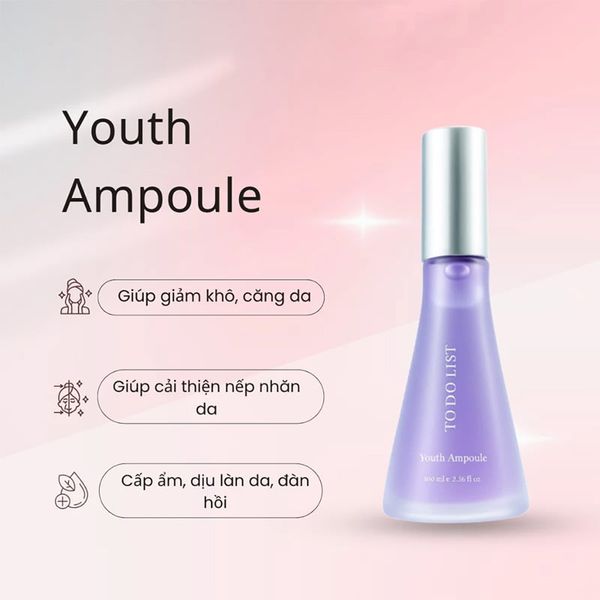 Tinh Chất Serum To Do List Youth Ampoule Dưỡng Ẩm Căng Bóng Da 100ml