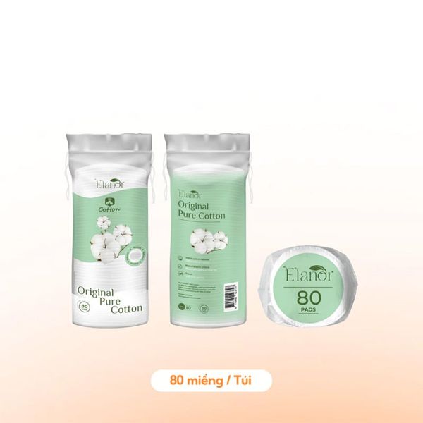 Bông Tẩy Trang Cotton Tự Nhiên Elanor Original Pure Cotton 80 miếng