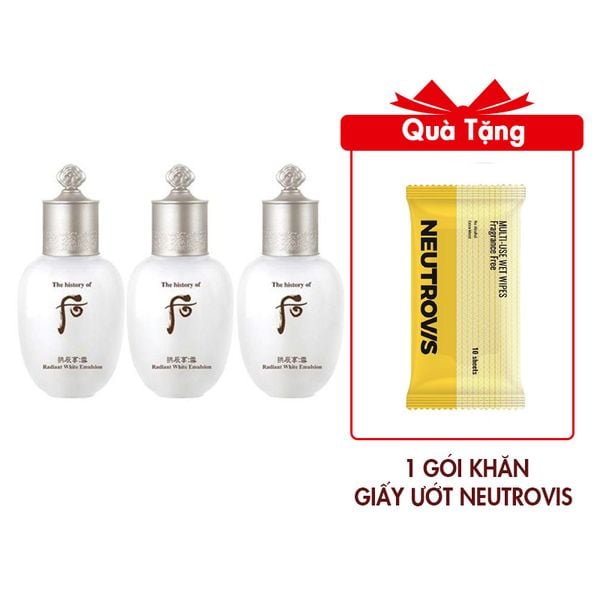 Combo 3 Sữa Dưỡng Trắng Da Whoo Gongjinhyang Seol Radiant White Emulsion 20mlx3 (Hàng tách set)