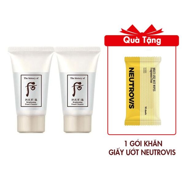 Combo 2 Sữa Rửa Mặt Dưỡng Trắng Whoo Gongjinhyang Seol Brightening Cleansing Foam 13mlx2 (Hàng tách set)