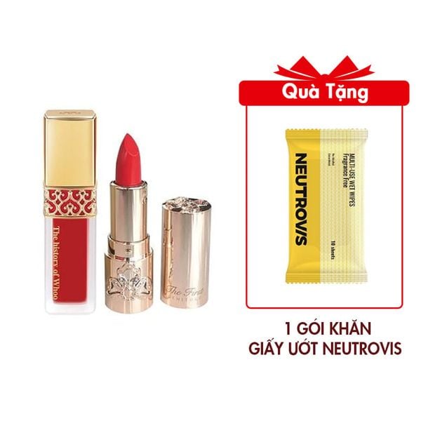 Combo Son Kem Nhung Lì Whoo GJH Mi Velvet Liquid Lip Rouge Màu 88 Brick Rose Và Son Lì Dưỡng Ẩm Mini Cao Cấp Ohui The First Geniture Lipstick Minisize Màu Red 1.3g